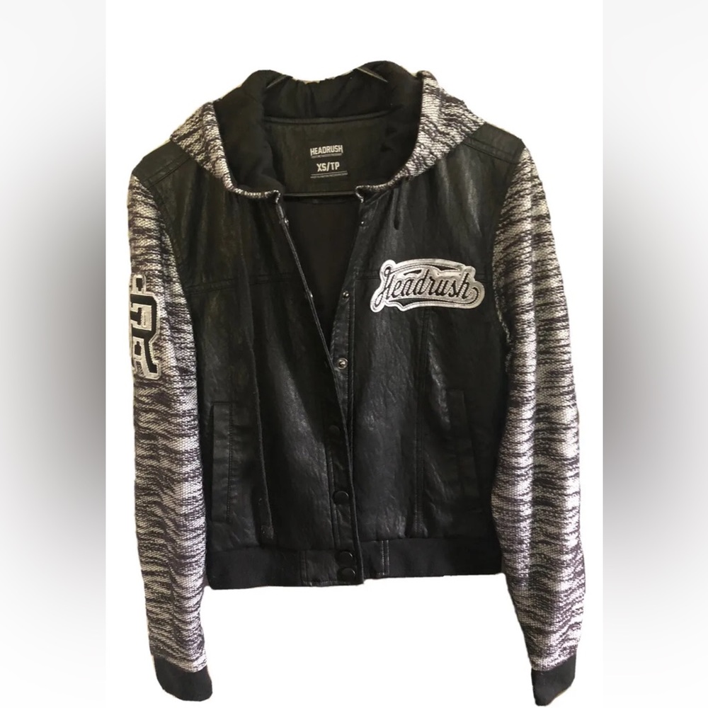 COPY - Headrush Women’s Bomber Style Jacket With Knit Sleeve Black Size XS